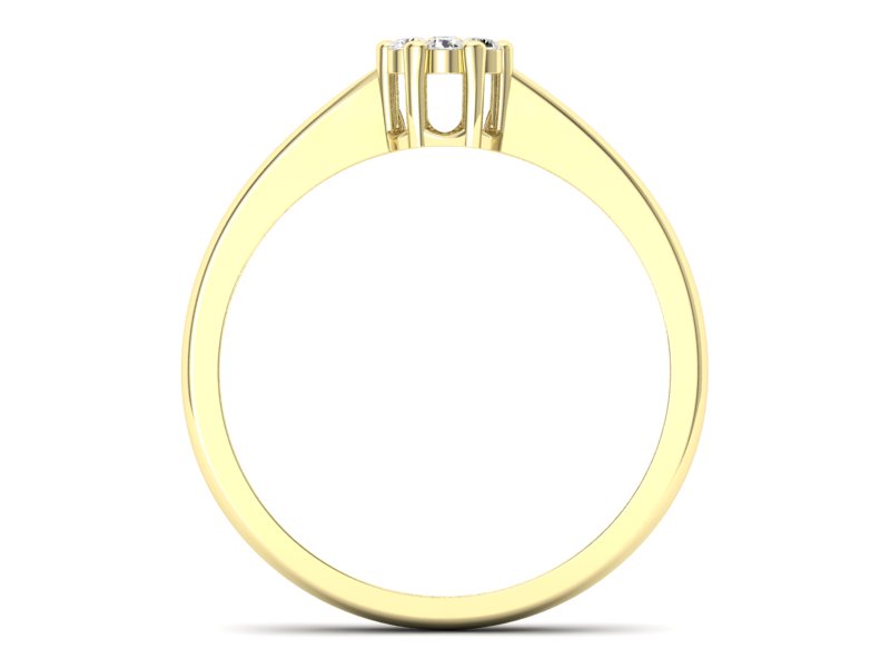 Złoty pierścionek z brylantami żółte złoto - p16392z - 2