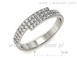 Złoty Pierścionek z brylantami białe złoto 585 - p16393b