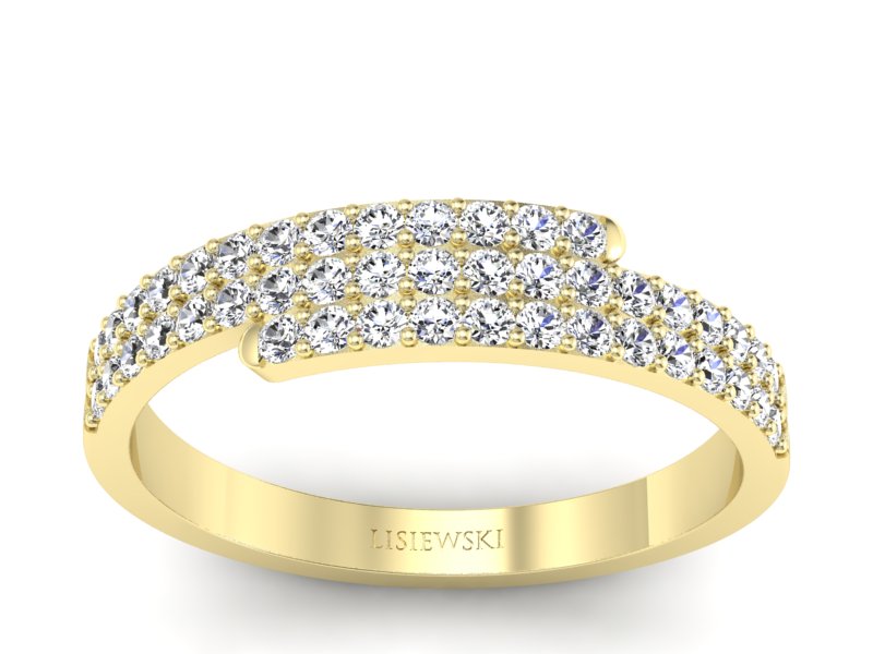 Złoty pierścionek z brylantami żółte złoto - p16393z - 1