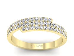 Złoty pierścionek z brylantami żółte złoto - p16393z