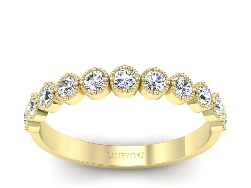Złoty pierścionek z brylantami żółte złoto - p16399z - 1