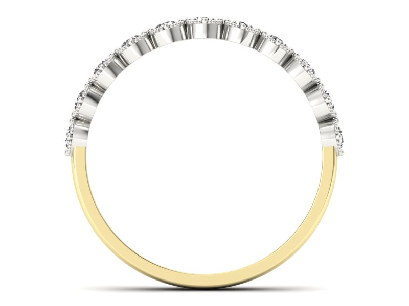 Pierścionek z diamentami żółte i białe złoto - p16399zb - 2