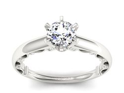 Złoty Pierścionek z brylantami białe złoto 585 - p16400b