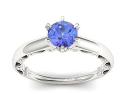 Pierścionek z tanzanitem białe złoto i brylantami - p16400bt