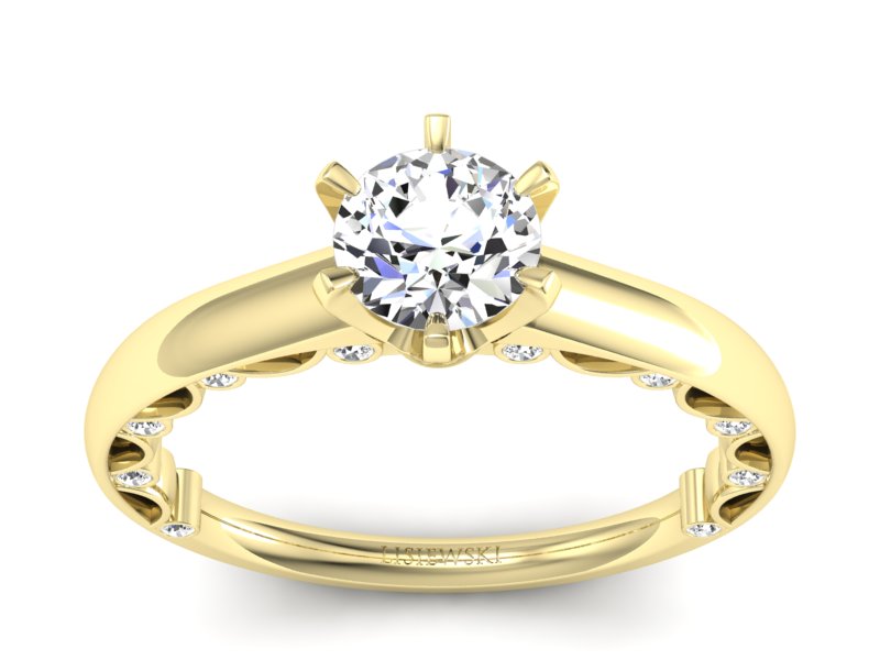 Złoty Pierścionek z brylantami żółte złoto 585 - p16400z - 1