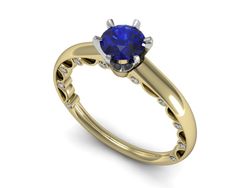 Pierścionek z szafirem i diamentami złoto 585 - p16400zbszc