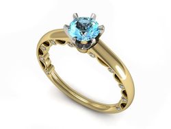 Pierścionek topaz i brylanty białe żółte złoto - p16400zbtp