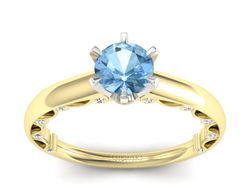 Pierścionek topaz i brylanty białe żółte złoto - p16400zbtp