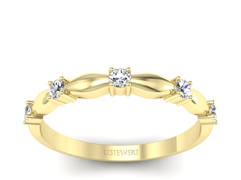 Złoty pierścionek z brylantami żółte złoto - p16404z - 1