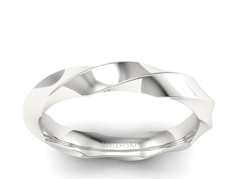 Obrączka pierścionek białe złoto - p16405b - 1