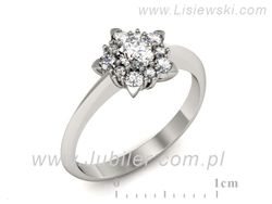Złoty Pierścionek z brylantami białe złoto 585 - p16407b
