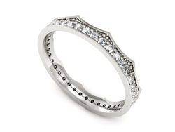 Pierscionek Obrączka z brylantami białe złoto 585 - p16408b