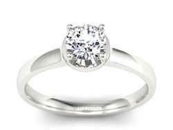 Złoty pierścionek z brylantem białe złoto - p16410b