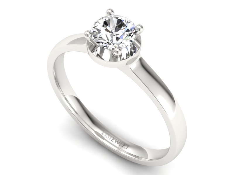 Złoty pierścionek z brylantem białe złoto - p16410b - 3