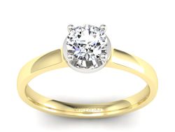 Pierścionek z brylantem z białego i żółtego złota - p16410zb