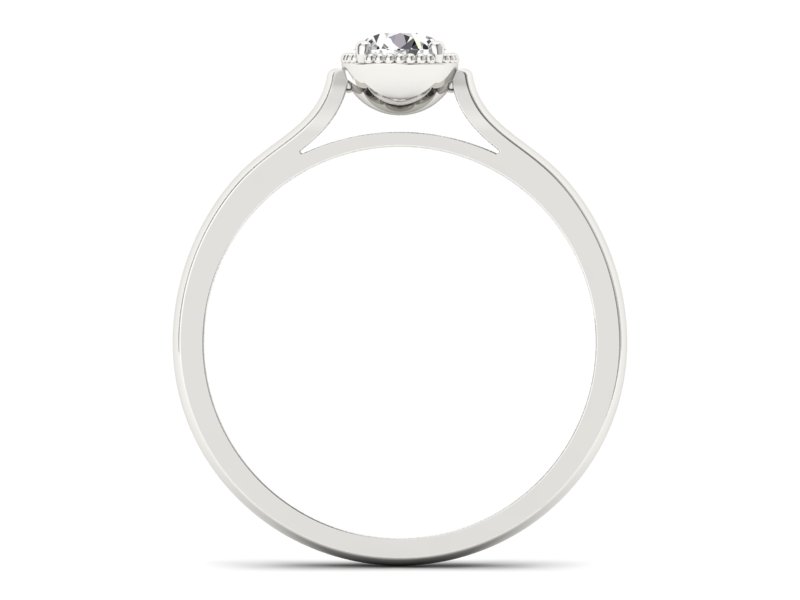 Złoty pierścionek z brylantem białe złoto - p16411b - 2