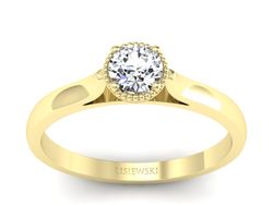 Złoty pierścionek z brylantem żółte złoto - p16411z