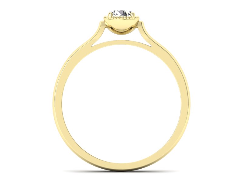 Złoty pierścionek z brylantem żółte złoto - p16411z - 2