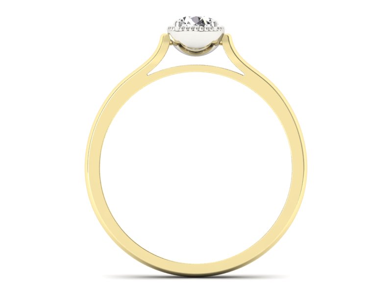 Pierścionek z diamentem żółte i białe złoto - p16411zb - 2