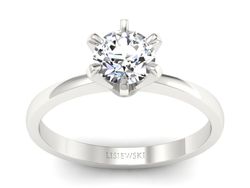 Złoty pierścionek z brylantem białe złoto - p16419b