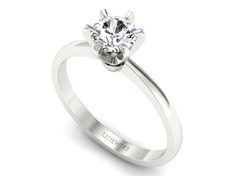 Złoty pierścionek z brylantem białe złoto - p16419b - 3