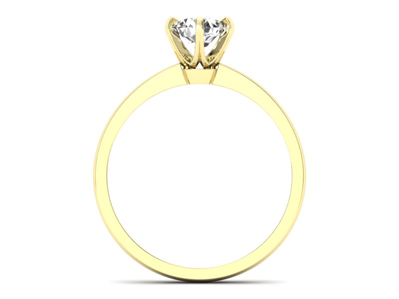 Złoty pierścionek z brylantem żółte złoto - p16419z - 2