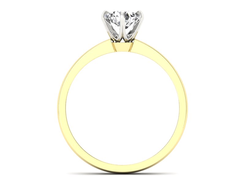 Pierścionek z diamentem żółte i białe złoto - p16419zb - 2