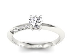 Złoty pierścionek z brylantami białe złoto - p16421b