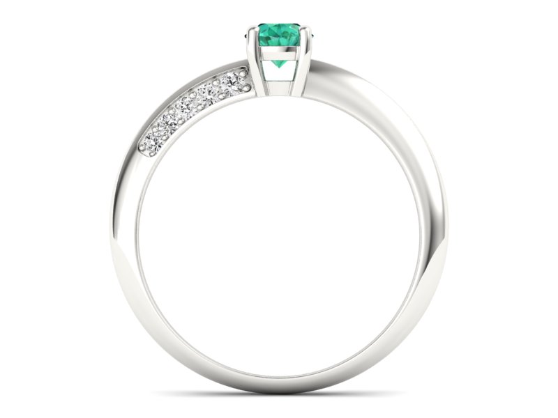 Złoty pierścionek ze szmaragdem i brylantami - p16421bsm - 2