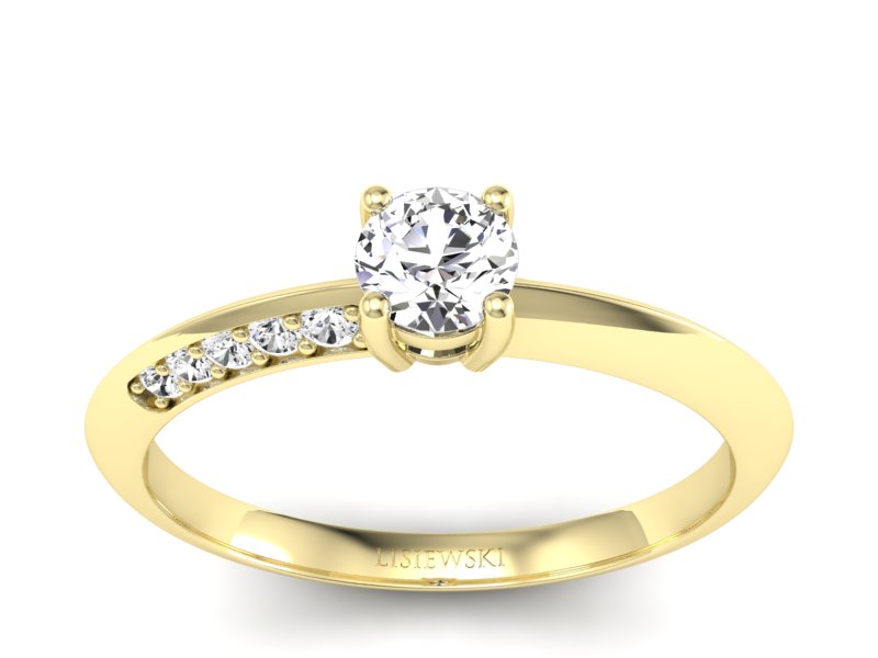 Pierścionek zaręczynowy z brylantami żółte złoto - p16421z - 1