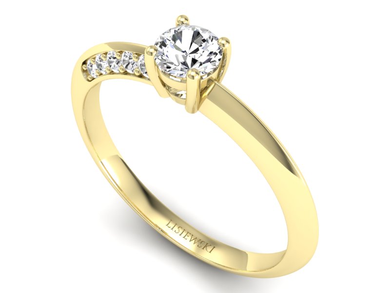 Pierścionek zaręczynowy z brylantami żółte złoto - p16421z - 3