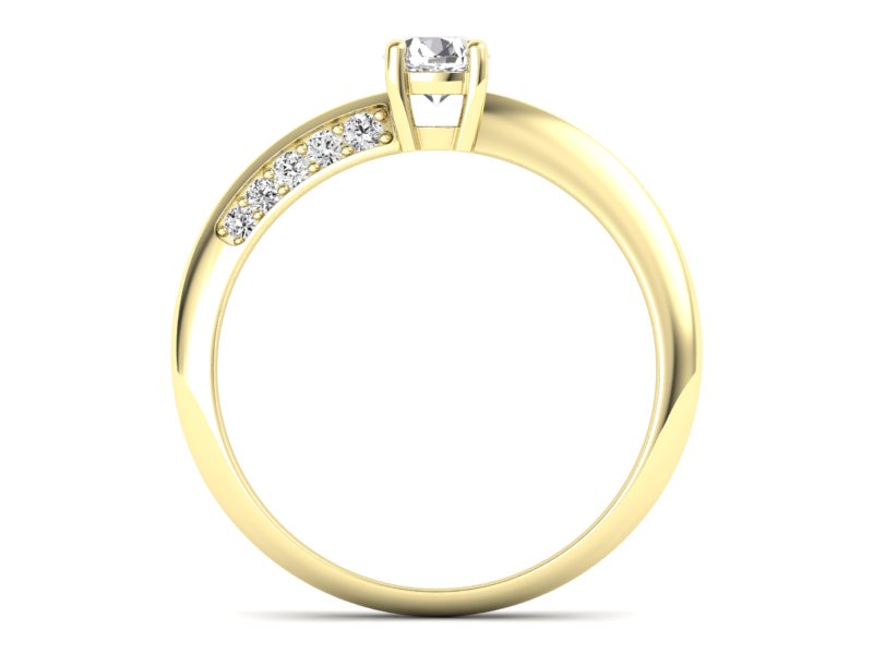 Pierścionek zaręczynowy z brylantami żółte złoto - p16421z - 2