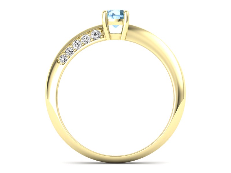 Złoty pierścionek z topazem i brylantami - p16421ztp - 3