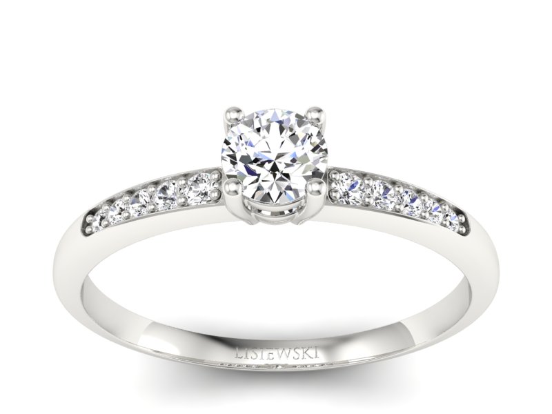 Złoty pierścionek z brylantami białe złoto - p16422b - 1