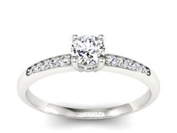 Złoty pierścionek z brylantami białe złoto - p16422b