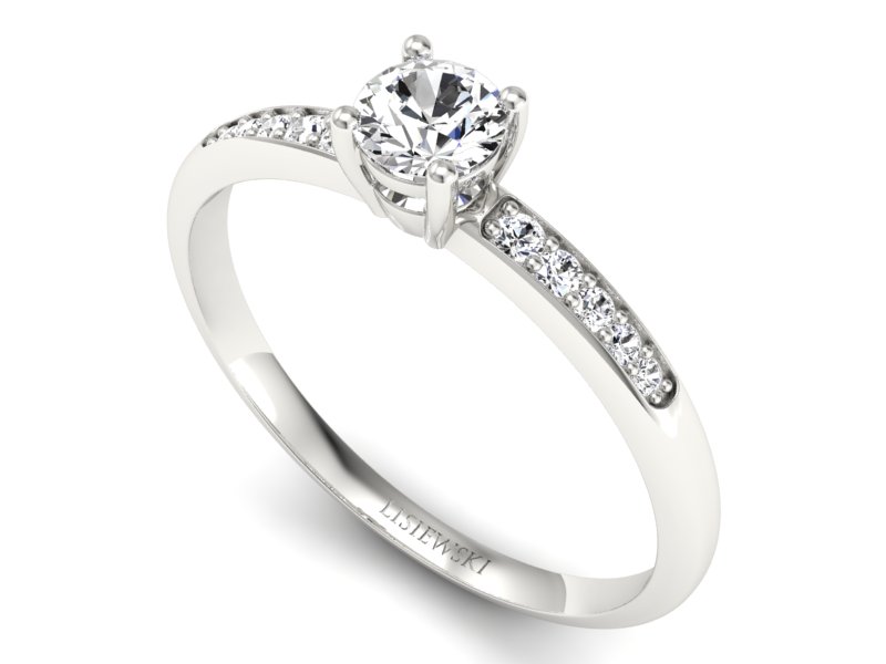 Złoty pierścionek z brylantami białe złoto - p16422b - 3