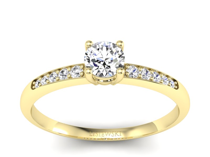 Złoty pierścionek z brylantami żółte złoto - p16422z - 1