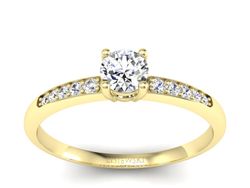 Złoty pierścionek z brylantami żółte złoto - p16422z