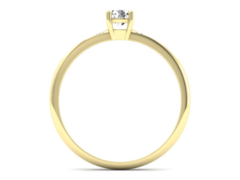 Złoty pierścionek z brylantami żółte złoto - p16422z - 2