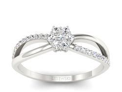 Pierścionek zaręczynowy z brylantami białe złoto - p16427b