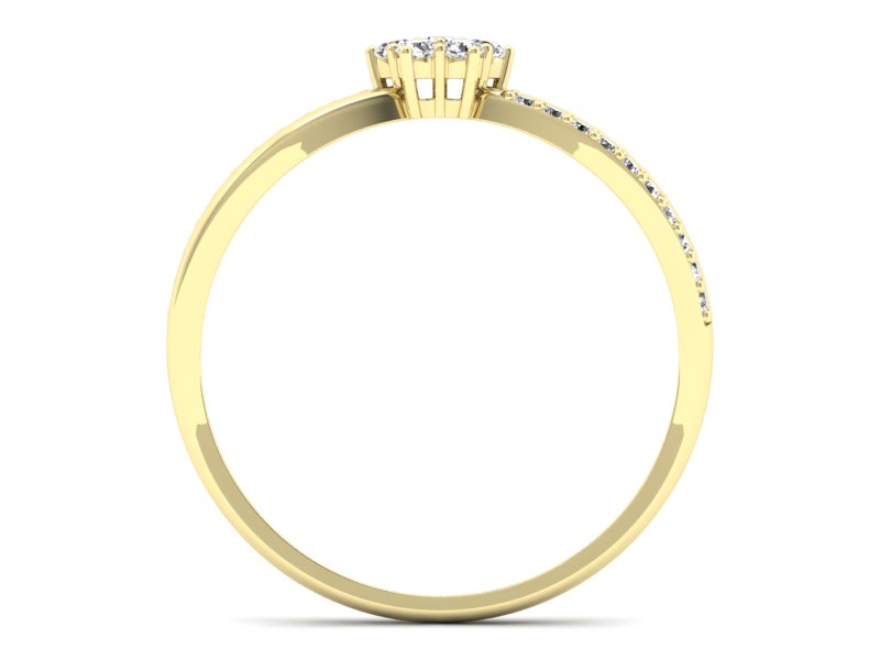 Złoty pierścionek z brylantami żółte złoto - p16427z - 2