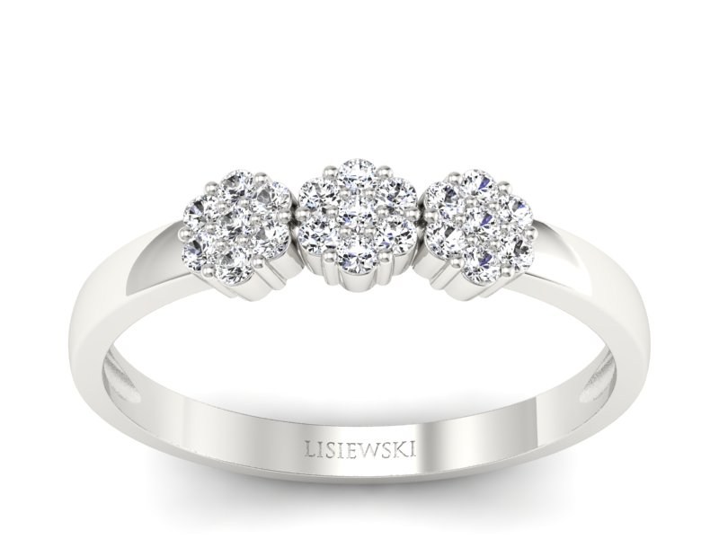 Pierścionek zaręczynowy z diamentami złoto 585 - p16428b - 1