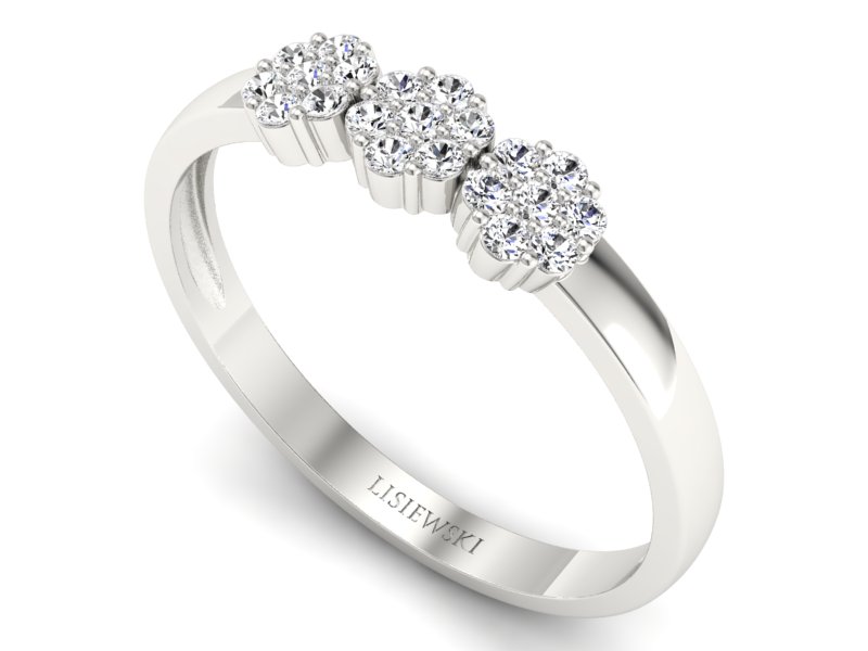 Pierścionek zaręczynowy z diamentami złoto 585 - p16428b - 3