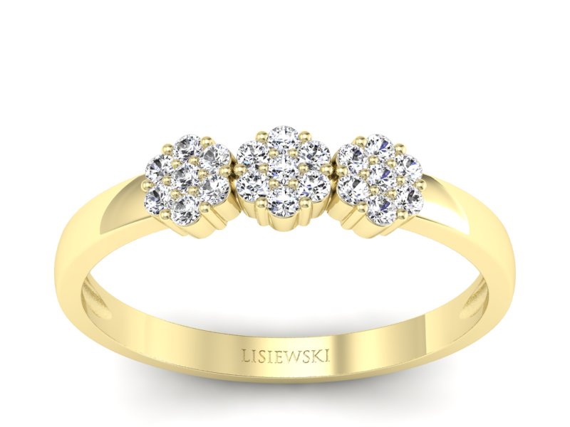 Złoty Pierścionek z brylantami żółte złoto 585 - p16428z - 1
