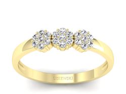 Złoty Pierścionek z brylantami żółte złoto 585 - p16428z