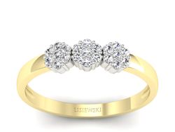 Pierścionek z brylantami żółte i białe złoto - p16428zb