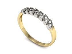 Pierścionek z diamentami żółte i białe złoto 585 - p16429zb