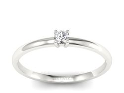 Złoty pierścionek z brylantem białe złoto - p16430b