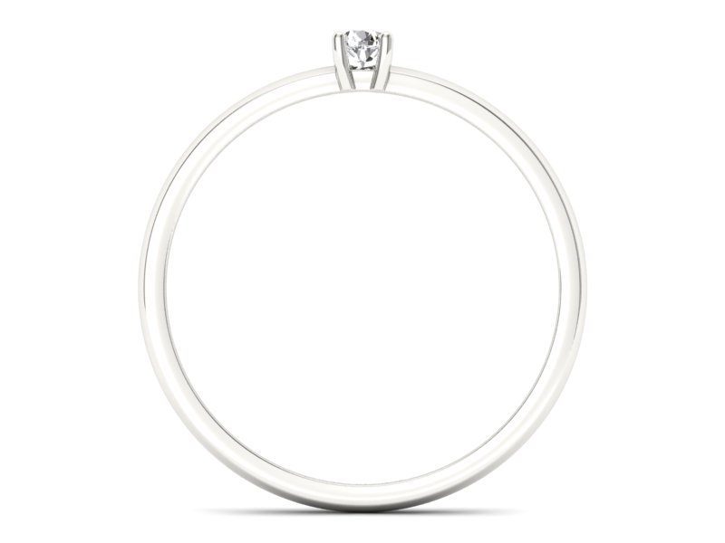 Złoty pierścionek z brylantem białe złoto - p16430b - 2