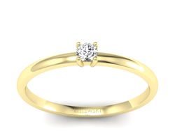 Pierścionek zaręczynowy z brylantem żółte złoto - p16430z